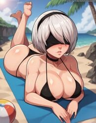 1girls ai_generated ass ass beach big_ass big_breasts big_butt big_thighs bikini bra breasts breasts_bigger_than_head covered_breasts covered_pussy curvy curvy_body curvy_female female female female_focus female_only hair hourglass_figure huge_breasts huge_thighs human large_breasts lips nier:_automata ninfrock ninfrockdraws pale_skin pale_skinned_female panties skinny_waist slim_waist solo solo_female solo_focus thick_legs thick_thighs uncensored voluptuous voluptuous_female white_hair white_skin white_skinned_female wide_hips yorha_2b