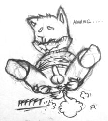 anonymous_artist anthro anus ass balls blush butt_grab canid canine canis clothed clothing domestic_dog fart fart_cloud fart_fetish footwear genitals hand_on_butt hi_res looking_pleasured lying male mammal monochrome on_back one_eye_closed partially_clothed penis presenting presenting_anus relieved shiba_inu socks solo spitz spread_anus spreading straining sweater tongue tongue_out topwear