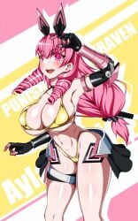 1girls ayla_(punishing:_gray_raven) bare_arms bare_legs bikini female large_breasts long_hair pink_eyes pink_hair punishing:_gray_raven robot_girl thick_ass thick_thighs