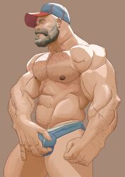 abs balls bara beard biceps big_bulge bulge daddy flaccid male male_nipples male_only manly mature_male moustache muscular_male nipples pecs penis skayous solo solo_male underwear