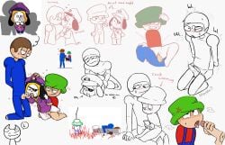 anthro anthro_on_human bambi_(moldygh) blush brawl_stars chimmy_(bt21) cock_warming corn coronel_ruffs cum cum_in_mouth dave_(moldygh) dave_and_bambi_mod doodle gay joke joke_art male_focus neppyin penis ruffs shitpost size_difference spitroast uniform yaoi