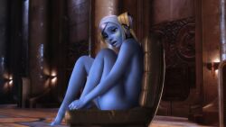 1girls alien blue_skin breasts female female_only lucasfilm nude pantoran rastifan riyo_chuchi scifi solo star_wars