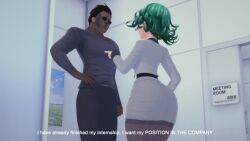 1boy1girl 1girls 2boys 3d animated arenx3d ass ass_focus dark-skinned_male dark_skin duo_focus english_subtitles female indoors koikatsu light-skinned_female light-skinned_male light_skin male male/female moaning mp4 office office_lady one-punch_man penetration sex skirt skirt_suit sound subtitled tagme tatsumaki video voice_acted