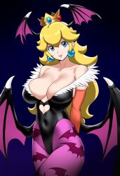 ai_generated blonde_hair breasts crossover darkstalkers female female_only looking_at_viewer mario_(series) morrigan_aensland_(cosplay) nai_diffusion nintendo princess_peach solo stable_diffusion tagme