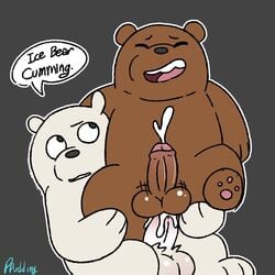 1:1 2019 absurd_res anal anal_sex anthro ass balls belly brother brothers brown_fur cartoon_network closed_eyes cum cum_on_butt duo ejaculation english_text erection fur grizzly_(wbb) hi_res ice_bear male male_only male_penetrated male_penetrating mammal peachy-pudding penetration penis polar_bear sex sibling simple_background sitting slightly_chubby technical_incest text ursid ursine we_bare_bears white_fur yaoi