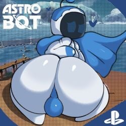 1boy alex_draws astro_bot astro_bot_(series) backsack balls big_ass blue_eyes cape digital_media_(artwork) heart_symbol hearts_around_head male male_only playstation solo solo_male sony_interactive_entertainment