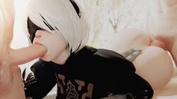 3d anal anal_penetration animated bewyx blindfold blowjob double_penetration fellatio gangbang male nexus763 nier:_automata oral sexbot sound spitroast video watermark yorha_2b