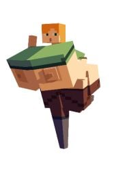 1girls alex_(minecraft) ass_bigger_than_head bimbo breasts_bigger_than_head breasts_bigger_than_torso brown_pants cubic_body cubic_breasts curvaceous curvy curvy_female curvy_figure cyanu exposed_nipples female female_focus gigantic_breasts ginger_hair green_eyes green_shirt grey_shoes hands_behind_head hyper implied_ass_cleavage minecraft ponytail pubic_hair running shy_nsfw solo solo_female square_body tagme underboob wide_hips