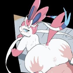 1girls animated anus ass big_ass blue_body blush cum cum_in_pussy cum_inside duo eeveelution erection female female_penetrated feral feral_penetrated fur generation_6_pokemon genitals human human_on_feral human_penetrating human_penetrating_feral interspecies looking_back low_res male male/female male_penetrating male_penetrating_female mammal multicolored_body multicolored_fur nintendo no_sound penetration penile penile_penetration penis pink_body pink_fur pink_tail pokemon pokemon_(species) pokephilia pussy quadruped rear_view sex sky_necko sylveon tagme tail vaginal_penetration video white_body white_eyes white_fur