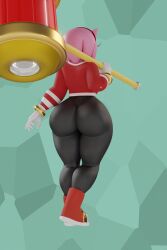 1female 1girl 3d 3d_(artwork) 3d_model amy_rose anthro ass ass_focus bubble_butt coel3d curvy_female female female_only gym_clothes hammer hedgehog hedgehog_girl leggings looking_back looking_back_at_viewer pants piko_piko_hammer solo solo_female thick_ass thick_butt thick_legs thick_thighs yoga_pants