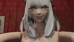 1futa 3d animated blender blowjob clothing fellatio final_fantasy final_fantasy_xiv futadom futanari glasses miqo'te nipple_piercing nude oral oral_sex pov sofiatheartist submissive_pov tagme taker_pov undressing video white_hair