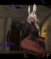 1futa 2024 animal_ears balls big_penis bottom_heavy breasts bunny_ears bunny_girl clothed clothing dark_skin erection final_fantasy_xiv fishnets futa_only futanari heels humanoid humanoid_penis kemonomimi long_hair partially_clothed penis solo standing viera white_hair ztyoho