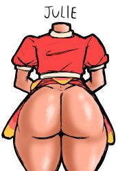 big)booty big_ass big_butt bubble_butt dress dress_lift fat_ass fat_thighs julie_joyful_(welcome_home) no_panties pink_ass pink_skin round_ass showing_ass skirt_lift soft_ass soft_butt thick_thighs welcome_home welcome_home_(puppet_show) xkiwi_snakex