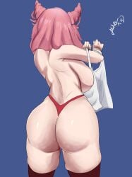 ass_bigger_than_head ass_cheeks ass_cleavage ass_focus big_ass big_breasts big_butt breasts_apart breasts_out condesavr digital_art hair_buns hips_up hips_wider_than_shoulders long_hair mao13 panties_only pink_hair semi_nude showing_off showing_off_ass showing_panties sideboob standing_position stockings_only stockings_thigh_highs thick_ass thick_butt thick_hips thick_legs thick_thighs topless_female undressing_self viewed_from_behind vtuber vtuberfanart