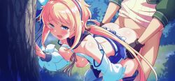 1boy 1boy1girl 1girl against_tree animated ass bent_forward bent_over blonde_hair bouncing_breasts breasts censored clothed clothed_sex dress game_cg gif hair_ornament hanging_breasts heavy_breathing insertion jeanne_d'arc_(legend_clover) jeanne_d'arc_(techcronoss) large_breasts long_hair mosaic_censoring nipples open_clothes open_dress penis pussy sex skirt_lift standing_doggy_style standing_sex straight_hair swinging_breasts techcronoss tied_hair vaginal vaginal_insertion vaginal_penetration vaginal_sex wrist_grab