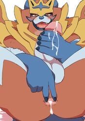 1boy 2019 5_fingers after_anal after_sex anthro anthrofied anus ass bara blush canine claws cum cum_in_ass fangs furry gay legendary_pokémon male male_only mammal nintendo penis pokémon_(species) pokemon pokemon_ss solo testicles v veins video_games wet yaoi yoshizaurusu_n zamazenta