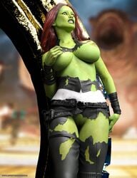 adventuresinenf alfabravo alien alien_girl alien_look_like_human breasts gamora green-skinned_female green_skin guardians_of_the_galaxy marvel marvel_cinematic_universe marvel_comics pussy ripped_clothing ripped_pants torn_clothes torn_clothing