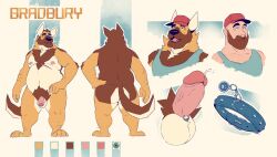 anthro ass belly big_belly blue_clothing blue_collar blue_topwear bradbury_west brown_body brown_fur canid canine canis chocolateandmilk clothing collar domestic_dog erection flaccid foreskin front_view fur genital_piercing genitals german_shepherd hat headgear headwear herding_dog hi_res human humanoid_genitalia humanoid_penis male mammal model_sheet moobs mouth_closed multiple_forms nude obese obese_anthro obese_male open_mouth orange_body orange_fur overweight overweight_anthro overweight_male pastoral_dog penis penis_piercing penis_ring_(piercing) piercing pink_penis rear_view red_clothing red_hat red_headwear ring_piercing solo standing topwear white_body white_fur