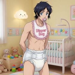 , bleach diaper diaper_fetish diaper_lover hanataro_yamada pacifier