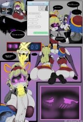 ball_sucking balls ballsack belly_bulge blonde_female blonde_hair blowjob blue_eyes blue_hair blush disassembly_drone el_godoned78_xd emily_(murder_drones) fellatio female_on_futa futa_on_female futanari glitch_productions huge_ass huge_breasts huge_cock lizzy_(murder_drones) murder_drones on_knees pink_eyes rebecca_(murder_drones) sucking sucking_balls sucking_penis uzi_(murder_drones) v_(murder_drones) vaginal_penetration vein veins veiny_penis worker_drone yellow_eyes yellow_glans