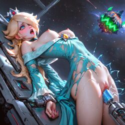 1girls ai_assisted ai_generated arched_back blonde_hair blue_dress blue_eyes bondage breasts_out clitoris collar crown defeated electricity electrocution electrostimulation female forced_orgasm fucking_machine heroine_in_trouble hi_res mario_(series) motion_lines nipples princess_rosalina pussy pussy_juice restrained rosalina saliva self_upload sex_machine solo stable_diffusion star_brooch stationary_restraints super_mario_galaxy tacocatbox torn_clothes vaginal_penetration wrist_cuffs