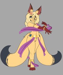 absurd_res accessory amber_shortclaw anthro bedroom_eyes bracelet canid canine clothing dancer_outfit dancing darkmageorigin drapery_(clothing) exposed female fennec_fox flower flower_in_hair fox genitals gold_(metal) gold_bracelet gold_jewelry hair hair_accessory hi_res jewelry looking_at_viewer mammal narrowed_eyes plant seductive solo translucent translucent_clothing true_fox vulva