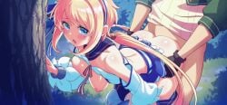 1boy 1boy1girl 1girl against_tree animated ass bent_forward bent_over blonde_hair bouncing_breasts breasts censored clothed clothed_sex dress game_cg gif hair_ornament hanging_breasts heavy_breathing insertion jeanne_d'arc_(legend_clover) jeanne_d'arc_(techcronoss) large_breasts long_hair mosaic_censoring nipples open_clothes open_dress penis pussy sex skirt_lift standing_doggy_style standing_sex straight_hair swinging_breasts techcronoss tied_hair vaginal vaginal_insertion vaginal_penetration vaginal_sex wrist_grab