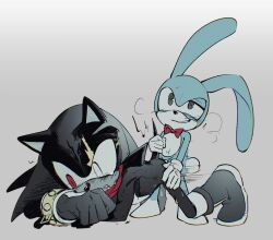2boys anal_sex ass_slap averting_eyes bandana black_fur blind_eye blush bowtie cuffs_(clothing) gay gay_male grey_eyes max_the_rabbit_(sonic) old_design prototype_design rabbit rabbit_boy rabbit_ears rabbit_tail red_eyes satosi_peter scar scar_across_eye scar_on_face shadow_the_hedgehog size_difference smacking_ass small_dom_big_sub sonic_(series) sonic_the_hedgehog sonic_the_hedgehog_(series) spanking tail_pull terios_the_hedgehog thrusting yaoi