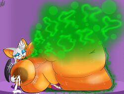 big_ass big_breasts bones burp burping digestion nightwanderer25 rouge_the_bat rouge_the_bat_(riders) sonic_(series) sonic_riders sonic_the_hedgehog_(series) vore vore_belly