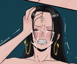 black black_hair boa_hancock closed_eyes covering_face crying female female_only mrpheromones one_piece