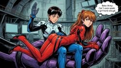 1male ai_generated ass ass_focus ass_slap asuka_langley_sohryu bodysuit bored discipline female giant_robot leather_clothing long_hair male male/female naughty neon_genesis_evangelion neopn_genesis_evangelion nervous punishai punishment red_hair robot shinji_ikari slapping_butt sound spanked_butt spanking submissive tagme