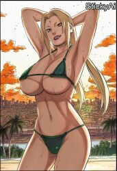 accurate_art_style ai_generated anime_coloring curvy female female_only manga_style mature mature_female milf naruto naruto_(series) naruto_shippuden pinup solo solo_female solo_focus stickyai tsunade