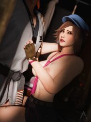1boy 1boy1girl 2026 3d 3d_(artwork) airorenders asian asian_female asian_male big_breasts blender breasts breasts_out brown_hair cap female gloves hi_res hwoarang kazama_asuka light-skinned_female light-skinned_male light_skin lips lipstick medium_breasts medium_hair namco nipples nude nude_female red_hair straight tekken tekken_8 tie witness young younger_female