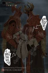 1girls 2boys ambiguous_penetration armor big_penis clothed clothed_sex commission crucible_knight cum cum_drip cum_in_ass cum_in_pussy cum_inside cum_overflow cum_overflowing defeat_rape defeat_sex defeated defeated_heroine double_penetration elden_ring fromsoftware helpless iiimp rape raped_by_enemy raped_female red_hair tarnished tarnished_female