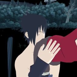 1boy facesitting female misspussyfan naruto naruto_shippuden sakura_haruno sasuke_uchiha smell_ass
