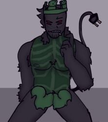 1boy 1x1x1x1 1x1x1x1_(forsaken) alternate_version_available anthro antropomorph black_body black_fur bottomless chest chest_tuft chubby dark-skinned_male dark_grey_body dark_grey_fur forsaken_(roblox) frown gay green_body green_torso hair_tuft male mid_res naked naked_male nervous nipples non-human pecs ribcage roblox roblox_game roblox_myth robloxian self_upload sitting sitting_down sitting_on_floor skeleton swirlfish_(artist) swirlytundra tagme tentacle tentacle_dick two_dicks