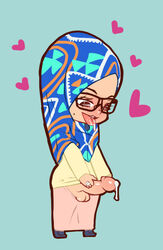 1futa arabian chibi clothing cum dickgirl drooling futa_only futanari glasses heart hijab hijababy intersex masturbation penis solo tongue tongue_out uncensored