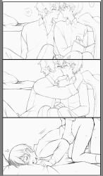 anal_sex aoyagi_touya black_and_white fucked_from_behind fucking_ass gay_sex horny_male kissing lowres male/male moaning pantsless partners penetrated_male penetrating_ass penetrating_male penetration penetration_from_behind project_sekai shinonome_akito three_frame_image thrusting thrusting_into_ass