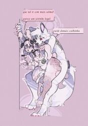 ambiguous_penetration anthro areola ass back_tattoo bite_mark blush bodily_fluids breasts canid canine cum cum_inside digital_media_(artwork) duo ejaculation excessive_cum excessive_genital_fluids female female_penetrated fox from_behind_position fur genital_fluids hair hand_tattoo hi_res lagomorph leporid male male/female male_penetrating male_penetrating_female mammal nipples nude obscured_penetration penetration pink_body pink_fur portuguese_text rabbit sex simple_background small_breasts smile snow(snowfoxy66) snowfoxy66 tail tattoo teeth text translation_request white_body
