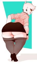 1girls ass big_ass dabble female female_only looking_at_viewer looking_back solo sugar_(dabbledraws) thick_thighs thighhighs