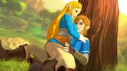 1boy 1girls alvarina ass blonde_hair blue_eyes breath_of_the_wild clothes cowgirl_position cum cum_in_pussy cum_inside female footwear handwear hylian link link_(breath_of_the_wild) male outdoors outside pale_skin penetration penis pointy_ears princess_zelda sex the_legend_of_zelda zelda_(breath_of_the_wild)