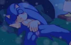 andromorph anthro bed bedroom blush cuntboy eulipotyphlan hedgehog hi_res intersex mammal nowykowski7 nude pussy pussy_juice sleeping solo sonic_(series) sonic_the_hedgehog