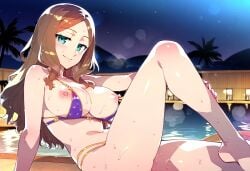 ai_generated bikini blue_eyes brown_hair cuckold curvy fate/grand_order fate_(series) large_ass large_breasts leonardo_da_vinci_(fate) leonardo_da_vinci_(fate/grand_order) long_hair lordem netorare ntr wide_hips