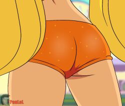 4kids_entertainment ass ass_focus back_view blonde_hair butt_focus clothed day long_hair nickelodeon paulol rainbow_(animation_studio) shine shorts stella stella_(winx_club) thighs watermark winx_club