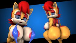 3d big_breasts bikini sally_acorn sonic_(series) tagme theashsfm whore