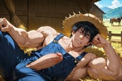 ai_generated bara baraboys big_ass big_butt big_penis black_hair bubble_ass bubble_butt daddy denim denim_clothing denim_jeans dilf farm farmer gay glistening_ass glistening_body glistening_butt glistening_skin handsome juicy_ass jujutsu_kaisen large_ass large_butt male_only muscular muscular_arms muscular_ass muscular_back muscular_legs muscular_male muscular_thighs partially_clothed plump_ass plump_butt round_butt scar_on_lip seductive seductive_look seductive_pose seductive_smile shiny_ass shiny_body shiny_butt shiny_skin smooth_ass smooth_butt straw straw_hat thick_ass thick_butt toji_fushiguro