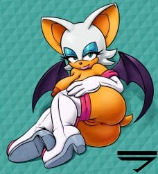 anthro anus boots dat_ass furry green_eyes hyoumaru pussy rouge_the_bat seductive sega sonic_(series) soubriquetrouge tagme white_fur