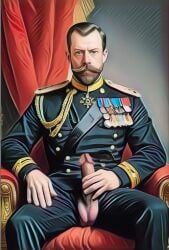 1boy ai_generated emperor history male male_only monarch penis public_domain royalty tsar_nicholas_ii