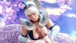 1boy 1girls 3d animated areolae big_breasts blender breasts ela_(exga) erection exga kirin_(armor) large_breasts longer_than_30_seconds looking_at_viewer monster_hunter monster_hunter_world nipples paizuri penis pov sound straight video