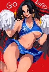 boa_hancock cheerleader female female_only large_breasts one_piece panties shinjinou tagme thick_thighs thighs underboob upskirt